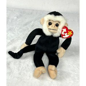 *RARE* Ty Beanie Baby Mooch the Monkey, 1998 Hang Tag, 1999 Tush Tag Error ⭐⭐⭐⭐⭐